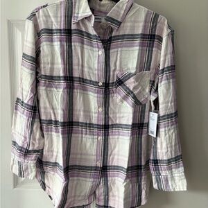 Sonoma Pink and Black Plaid Button Down Shirt